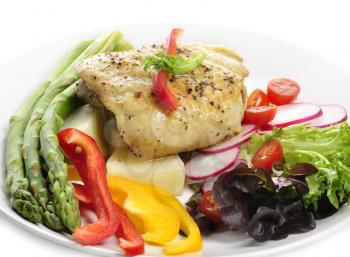 Royalty Free Photo of Grilled Chicken and Vegetables