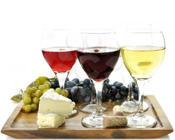 Royalty Free Photo of Glasses of Wine With Grapes