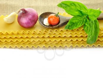 Royalty Free Photo of Raw Lasagna Sheets With Spices