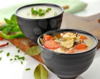 Royalty Free Photo of Bowls of Soup