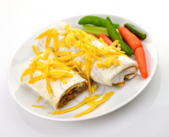 Mexican burrito with ground beef
