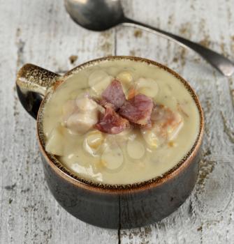 Cup Of Corn Chowder With Bacon