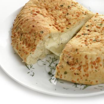 Cheese Calzone On White Plate