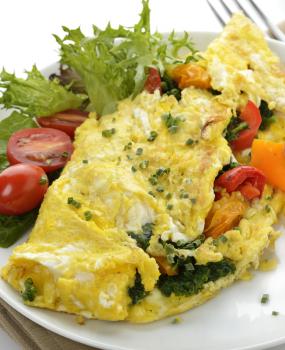 Omelet With Lettuce And Vegetables
