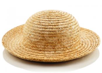 a straw hat on white background