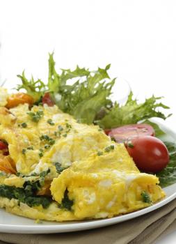 Omelet With Lettuce And Vegetables