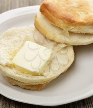 Biscuits With Butter ,Close Up 