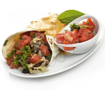 Burrito With Beef  And Vegetables 