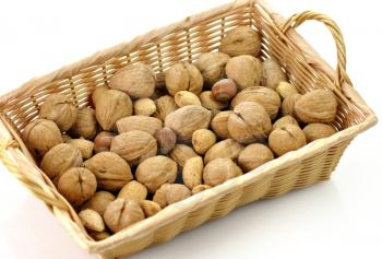 Mixed nuts in a basket 
