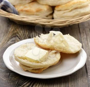 Biscuits With Butter ,Close Up