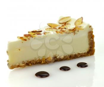 white chocolate cheesecake slice