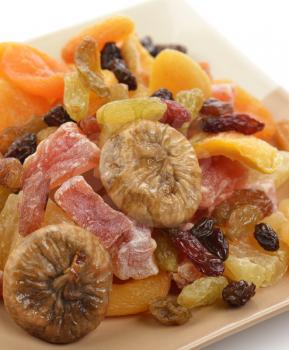Dried Tropical Fruits Mix In A Dish
