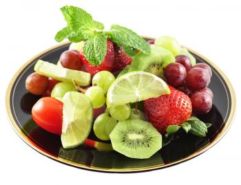 assortment of fresh fruits on a plate