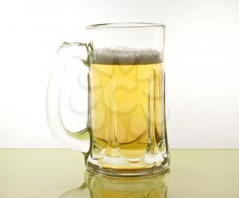 a beer mug , close up shot on white background