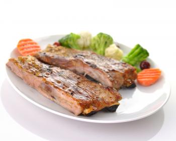 pork ribs with barbecue sauce 