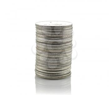 coins stack isolated on white background 