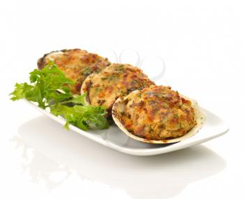 stuffed clams in a plate 