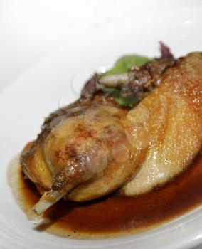 Glazed Duck Plate With Sauce 
