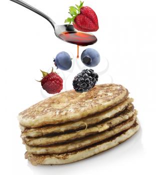 Stack Of Pancakes With Berries