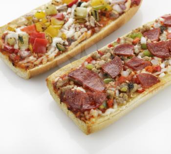 French Bread Pizza With Grilled Vegetables And Pepperoni