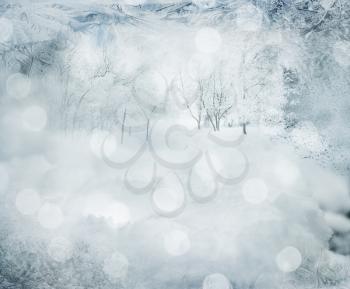 Winter Abstract  Background With Snow And Trees