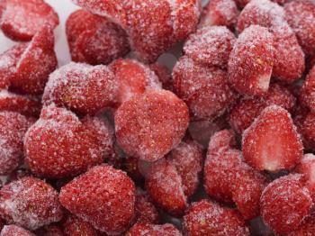 Royalty Free Photo of a Closeup of Frozen Strawberries
