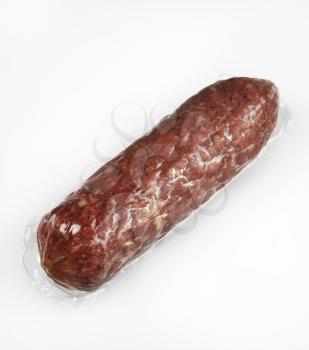 Royalty Free Photo of Salami in Vacuum-Packed Plastic