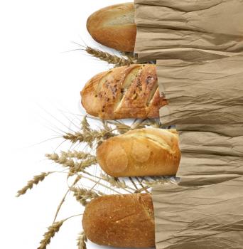 Loaves Of Bread On White Background