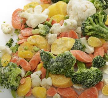 Frozen Raw Vegetables ,Close Up