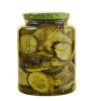Jar Of Pickles Isolated On White Background