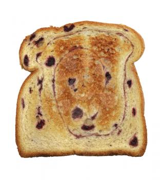 Swirl Blueberry Bread Toast Isolated On White Background