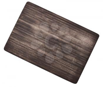 Dark Wooden Cutting Board Isolated On White Background