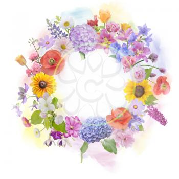 arrangement of colorful flowers for background