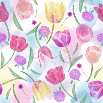 seamless  floral pattern . Endless texture for your design.