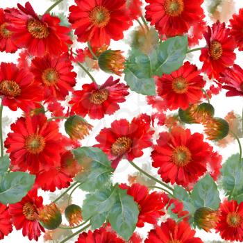 seamless   pattern of gerbera flowers . Endless texture for your design.
