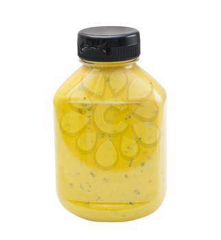 Jalapeno Mustard bottle isolated on white background