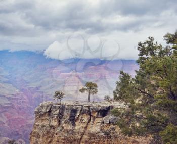Grand Canyon National Park, South Rim ,Arizona, USA. Stormy day.