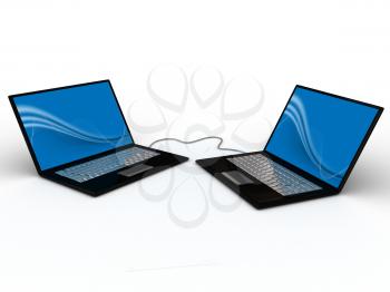 Royalty Free Clipart Image of Two Laptops