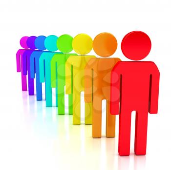 Royalty Free Clipart Image of Colourful People