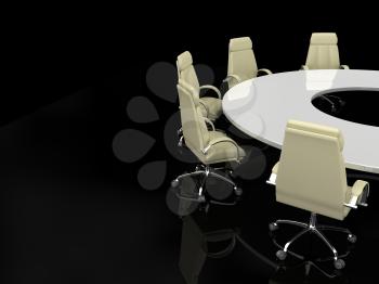 Royalty Free Clipart Image of a Conference Table