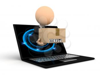 Royalty Free Clipart Image of a Person in a Laptop