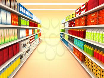 Royalty Free Clipart Image of a Supermarket