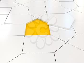 Royalty Free Clipart Image of a House Puzzle