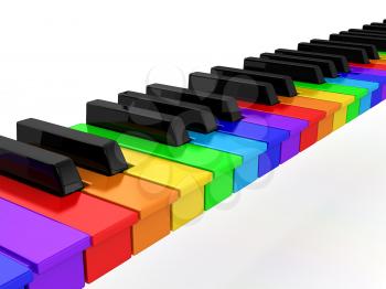 Royalty Free Clipart Image of a Rainbow Piano
