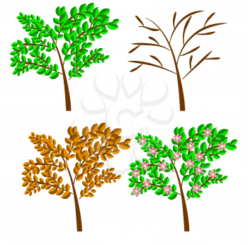 vector seasonal trees