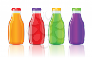 Juice bottles over white background. vector illustration