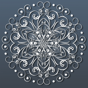 Ornamental round lace. Vector illustration