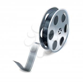 Film reel over white background. Vector illustration