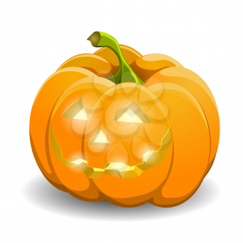 Pumpkin isolated on white. Realistic vector illustration.