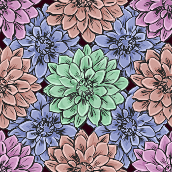 Hand draw seamless floral pattern. Vector illustration.